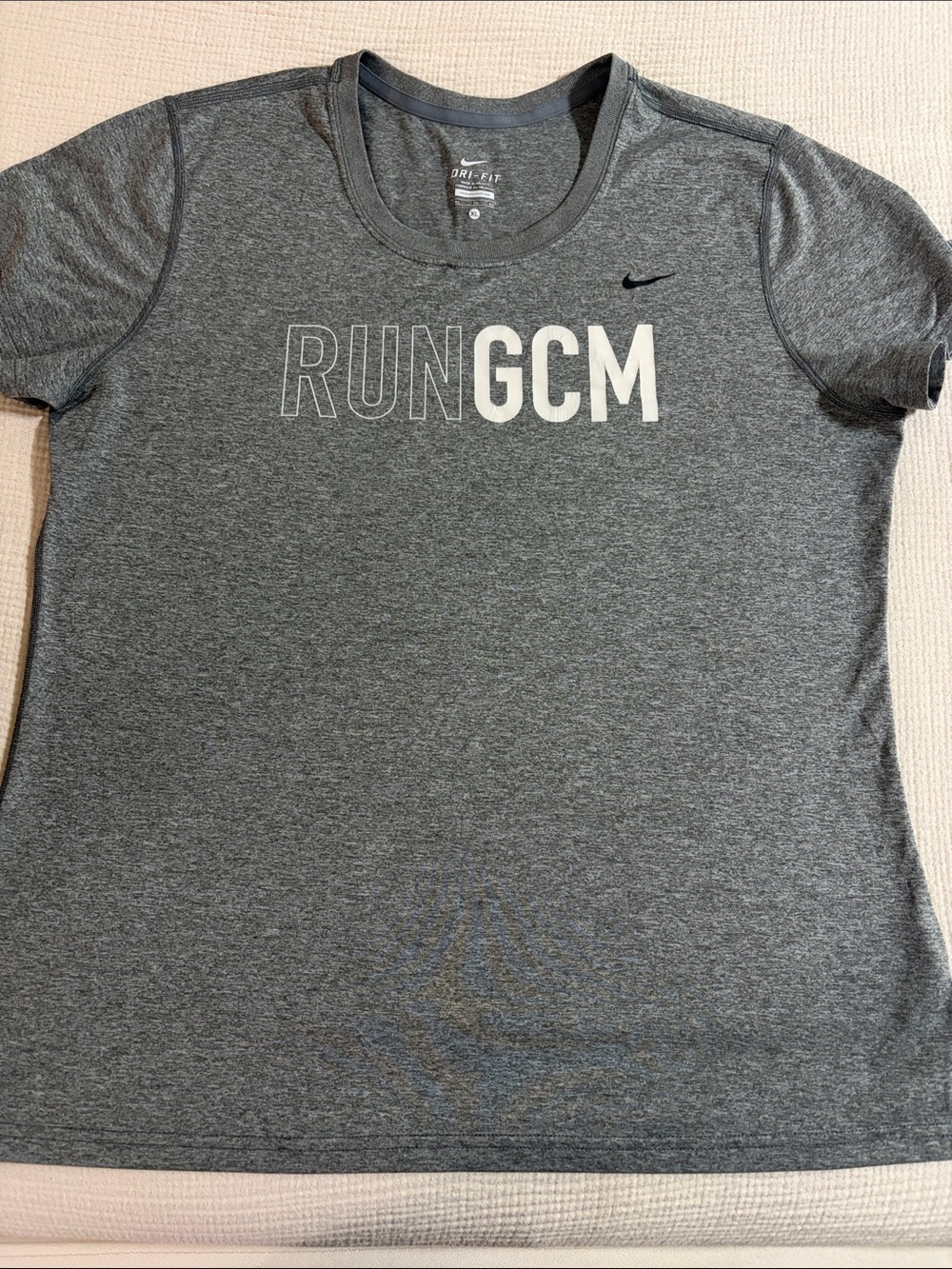Nike Women’s Gray RUN GCM Dri-FIT Short Sleeve Tee